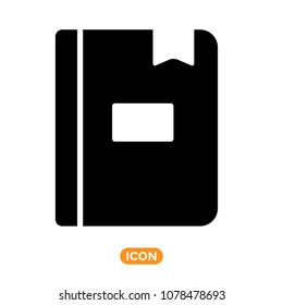 Vector Icon of Book. Bookmarks symbol in flat style. Icons of Notepad.