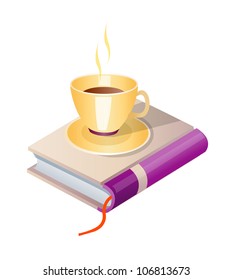 vector icon book and coffee
