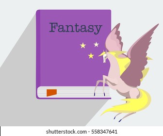 Vector icon book fantasy genre
