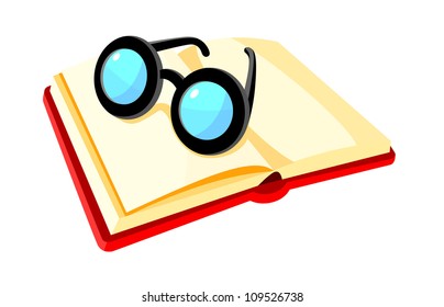 vector icon book and glasses