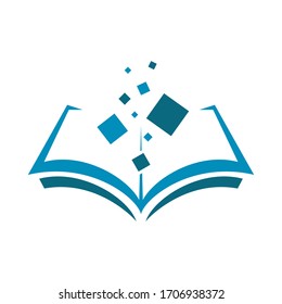 Vector icon of the book. Knowledge source. Flat design isolated on white background