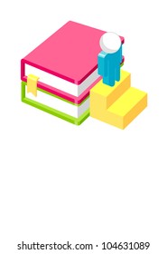 Vector icon book and stair