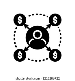 Vector icon for borrower money.