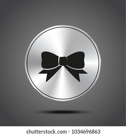Vector icon bow metallic isolated on dark background
