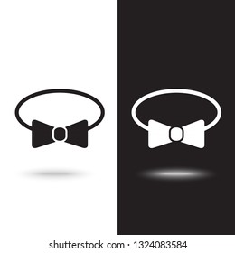 Vector icon bow on black and white background