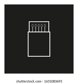 vector icon, box with five matches