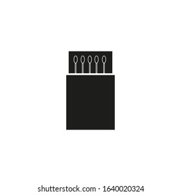 vector icon, box with five matches