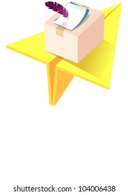Cuadro de icono del vector y letra