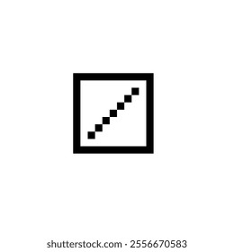 vector icon of box and slash sign in pixel style