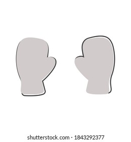 Vector icon of boxing gloves cartoon style on white isolated background.