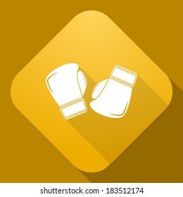 Vector icon of Boxing Gloves with a long shadow 