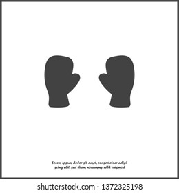 Vector icon of boxing gloves on white isolated background. Layers grouped for easy editing illustration. For your design.