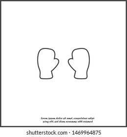Vector icon of boxing gloves on white isolated background.
