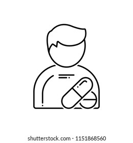 Vector icon for boy patient