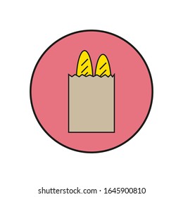 vector icon, bread white background