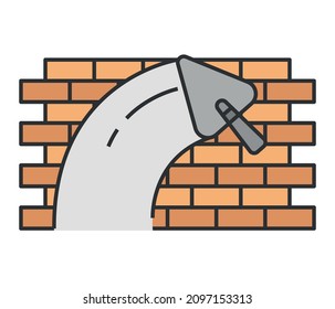 Vector Icon, Brick Wall Plaster and cement.
