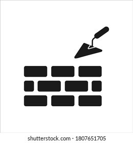 Vector icon brickwork and building trowel