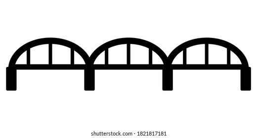 Vector icon of the bridge isolated on a white background.