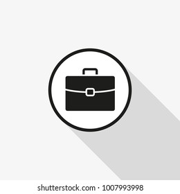 vector icon briefcase with a long shadow