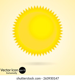 Vector Icon. the bright sun. Exclusively