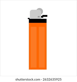 Vector icon of a brightly colored gas lighter with a simple shape, 
used to ignite fire, suitable as an icon for fire-starting tools, 
illustration in flat art style.
