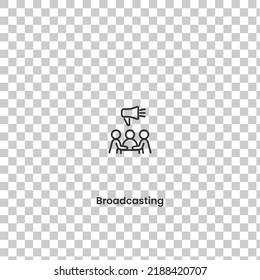 Vector Icon of broadcasting. Vector illustration in dark color and transparent background (png)