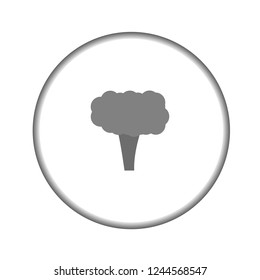 Vector icon broccoli in grey color. Eps 10