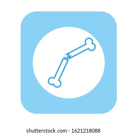 vector icon with broken bone shape