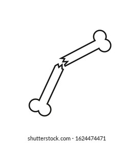 vector icon with broken bone shape