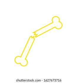 vector icon with broken bone shape