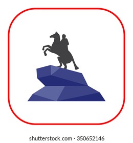 Vector icon of Bronze Horseman statue