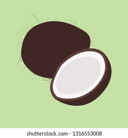 Vector icon brown coconut