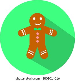 Vector icon with brown cookie. Cute vector icon. Cookie icon. Christmas icon. Celebration sign. Vector sign/symbol. Vector illustration.