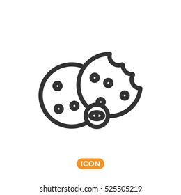 Vector Icon of Browser Cookie. Show cookie icon. See Cookie Icon.