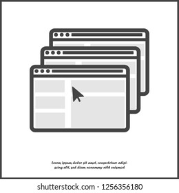 Vector icon of the browser illustration on white isolated background. Layers grouped for easy editing illustration. For your design. 