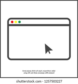 Vector icon of the browser illustration on white isolated background. Layers grouped for easy editing illustration. For your design. 