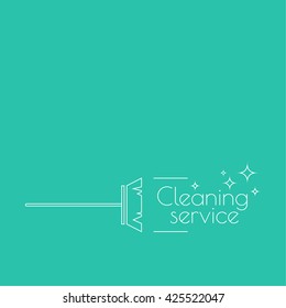 Vector icon brush for cleaning brooms. 