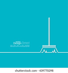 Vector icon brush for cleaning brooms. 