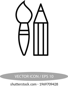 pincel de iconos vectoriales y lápiz
