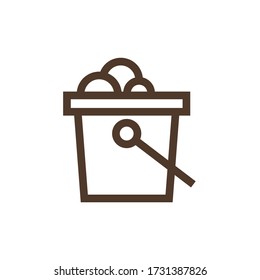 Icono vector del cubo con espuma