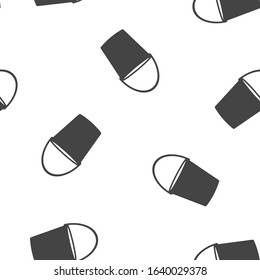 Vector icon bucket  seamless pattern on a white background.
