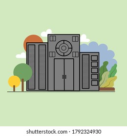 Vector Icon Building Condo House Building 2 Storey