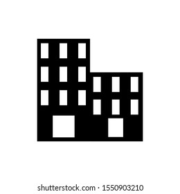 Vector icon of building and housing sign. Architectural icon symbol