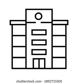 Vector icon of Building line for graphics, logos, websites, social media, UI, mobile apps, EPS10
