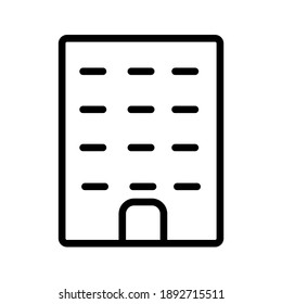 Vector icon of Building line for graphics, logos, websites, social media, UI, mobile apps, EPS10
