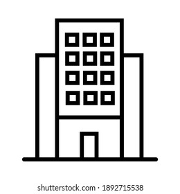 Vector icon of Building line for graphics, logos, websites, social media, UI, mobile apps, EPS10
