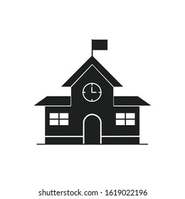 Vector icon for building, school, university On a white background