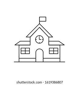 Vector icon for building, school, university On a white background