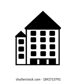 Vector icon of building.  simple design for graphics, logos, websites, social media, UI, mobile apps, EPS10