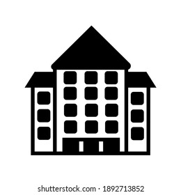 Vector icon of building.  simple design for graphics, logos, websites, social media, UI, mobile apps, EPS10